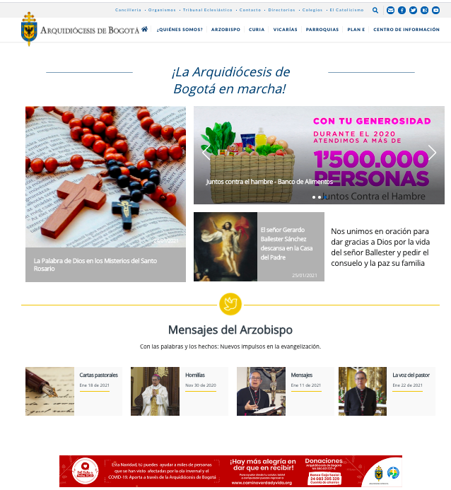 Portal web Arquidiócesis de Bogotá