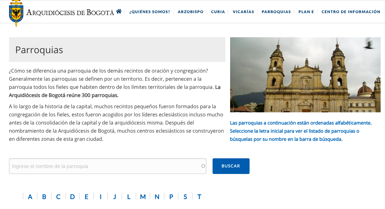 Archdiocese of Bogotá web portal