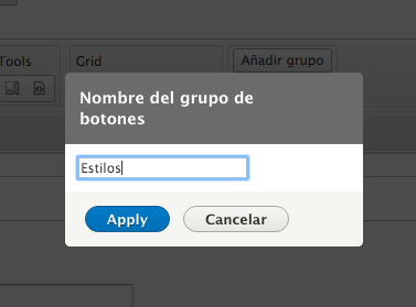 Nombres del grupo botones