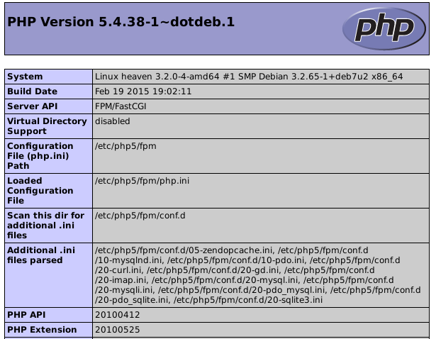 phpinfo